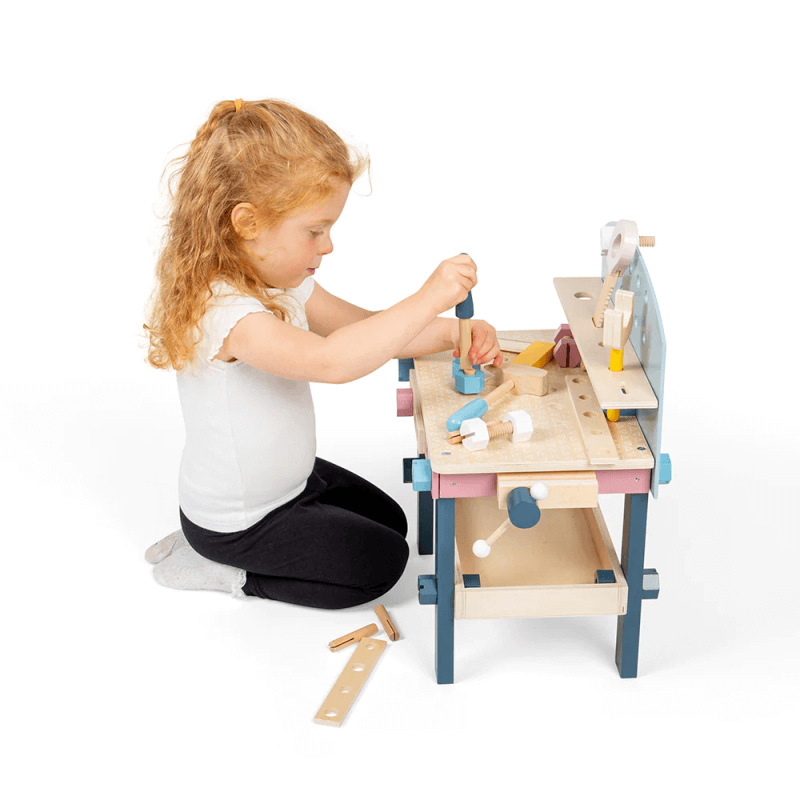 Bigjigs Žaislas Vaikams Medinis Vaikiškas Meistro Stalas (22 El.) Įrankių stalas