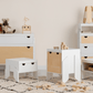 CapiBabi Little – Modulinė Komoda, Kėdutė Ir Suoliukas Vaikams, Balta Komoda