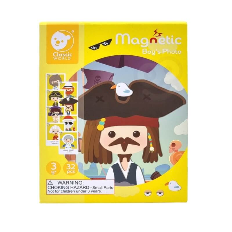 Classic World Magnetinė Dėlionė Berniukams – 32 Dalių Rinkinys Žaislai Dėlionės