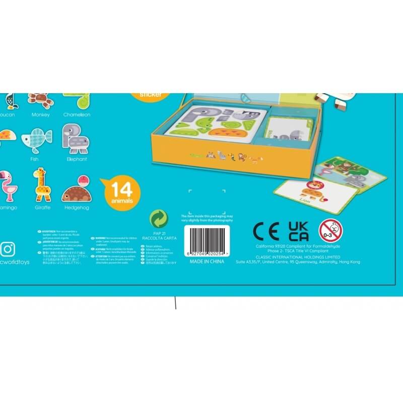 Classic World Magnetinė Dėlionė Gyvūnai – 60 Dalių Rinkinys Žaislai Dėlionės