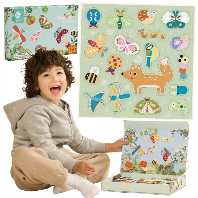 Classic World Magnetinė Dėlionė Gyvūnai Pasaulyje – 66 Dalių Rinkinys Žaislai Dėlionės