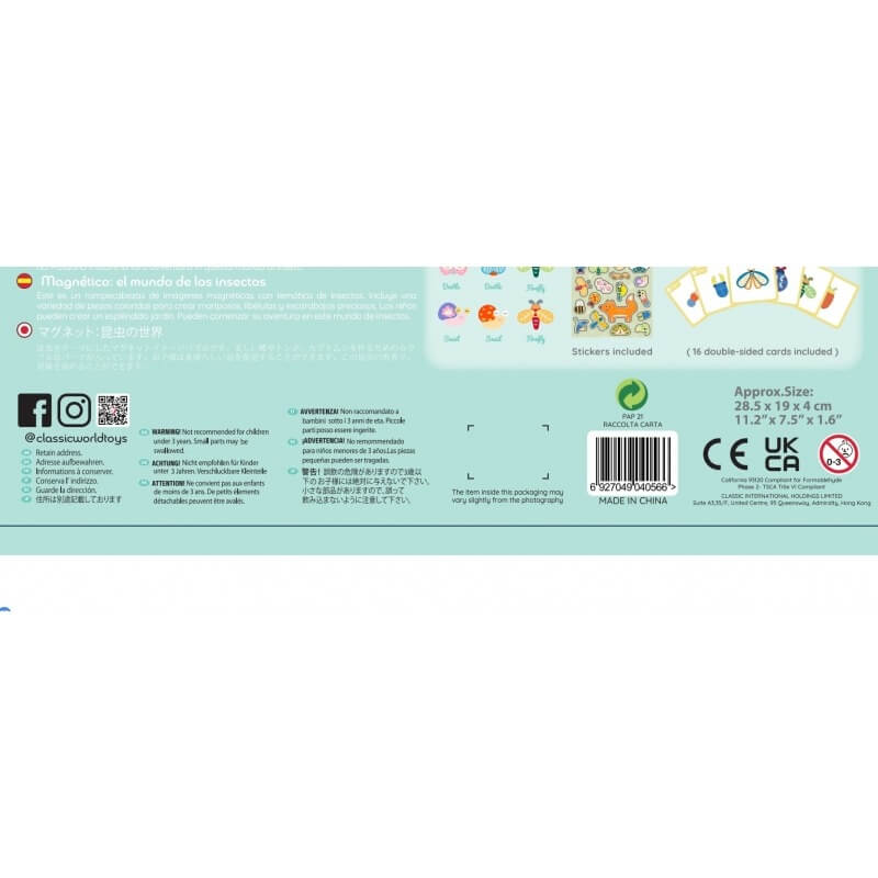 Classic World Magnetinė Dėlionė Gyvūnai Pasaulyje – 66 Dalių Rinkinys Žaislai Dėlionės