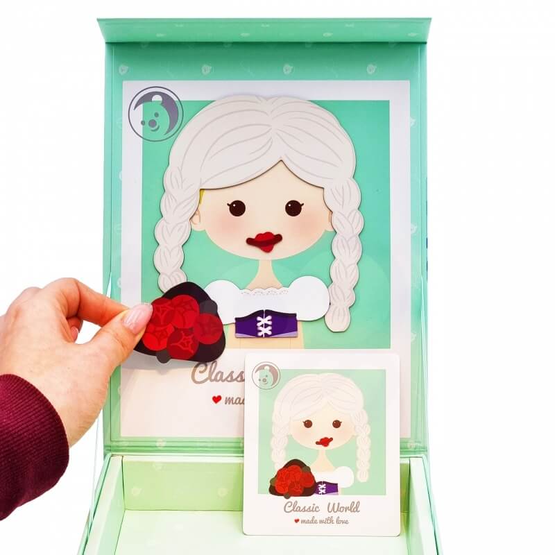 Classic World Magnetinė Dėlionė Mergaitėms – 44 Dalių Rinkinys Žaislai Dėlionės