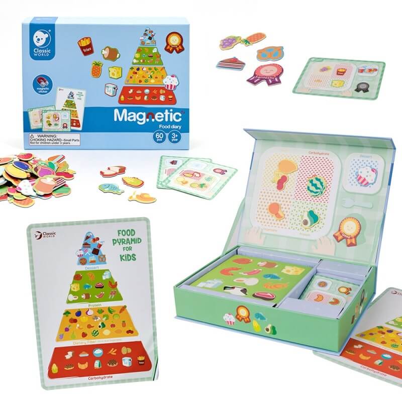 Classic World Magnetinė Dėlionė Sveika Mityba – 60 Dalių Rinkinys Žaislai Dėlionės