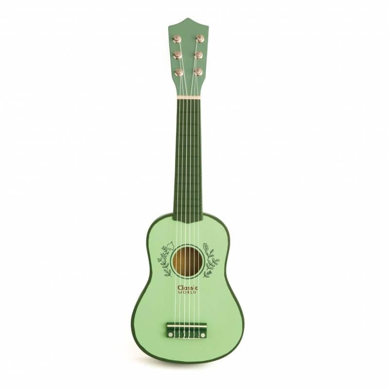 Classic World Medinė Vaikiška Gitara Pastelinės Žalios Spalvos Žaislai Montessori