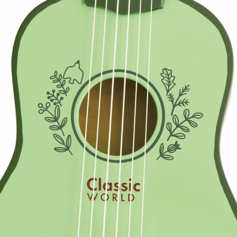 Classic World Medinė Vaikiška Gitara Pastelinės Žalios Spalvos Žaislai Montessori