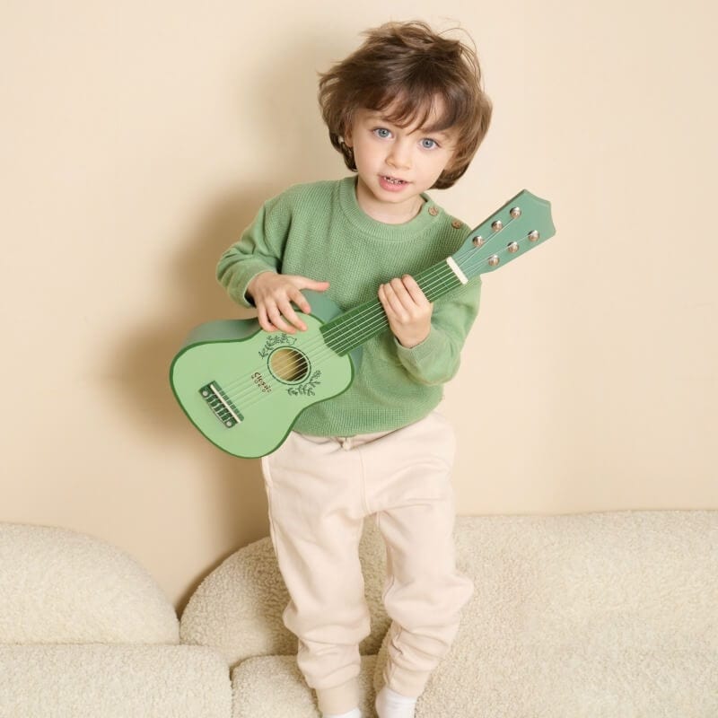 Classic World Medinė Vaikiška Gitara Pastelinės Žalios Spalvos Žaislai Montessori