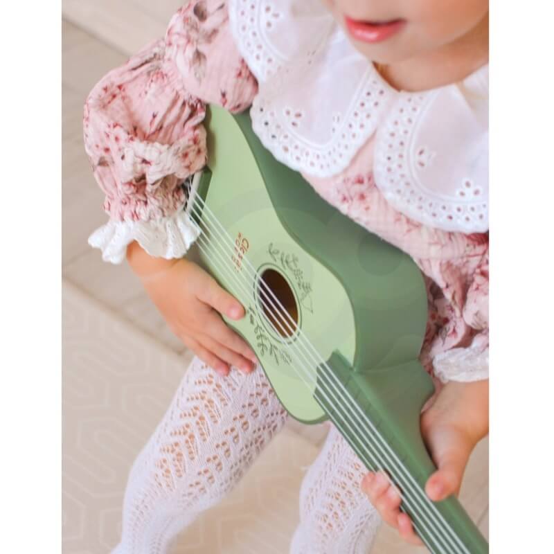 Classic World Medinė Vaikiška Gitara Pastelinės Žalios Spalvos Žaislai Montessori