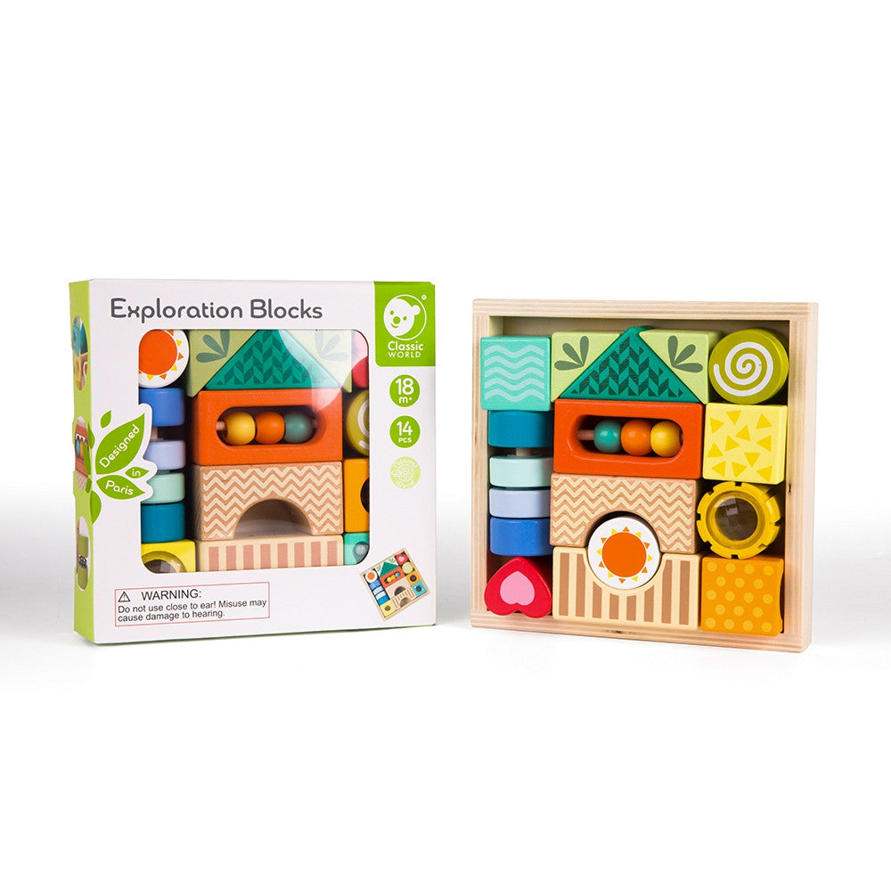Classic World Medinės Sensorinės Montessori Kaladėlės, 14 Dalių – nuotrauka 11
