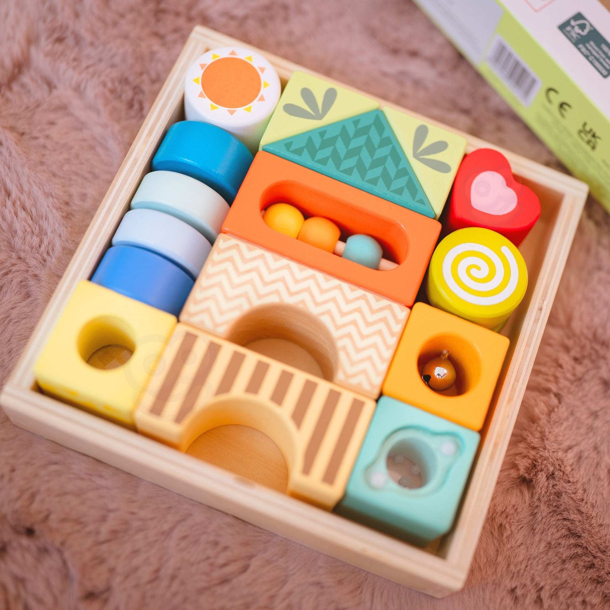 Classic World Medinės Sensorinės Montessori Kaladėlės, 14 Dalių – nuotrauka 2
