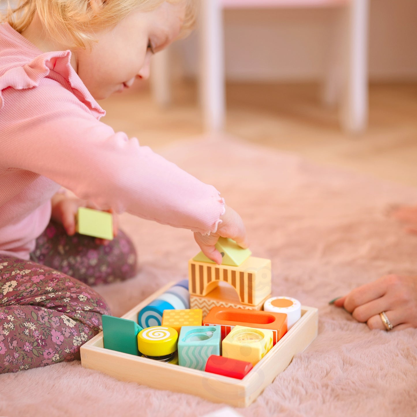 Classic World Medinės Sensorinės Montessori Kaladėlės, 14 Dalių – nuotrauka 3