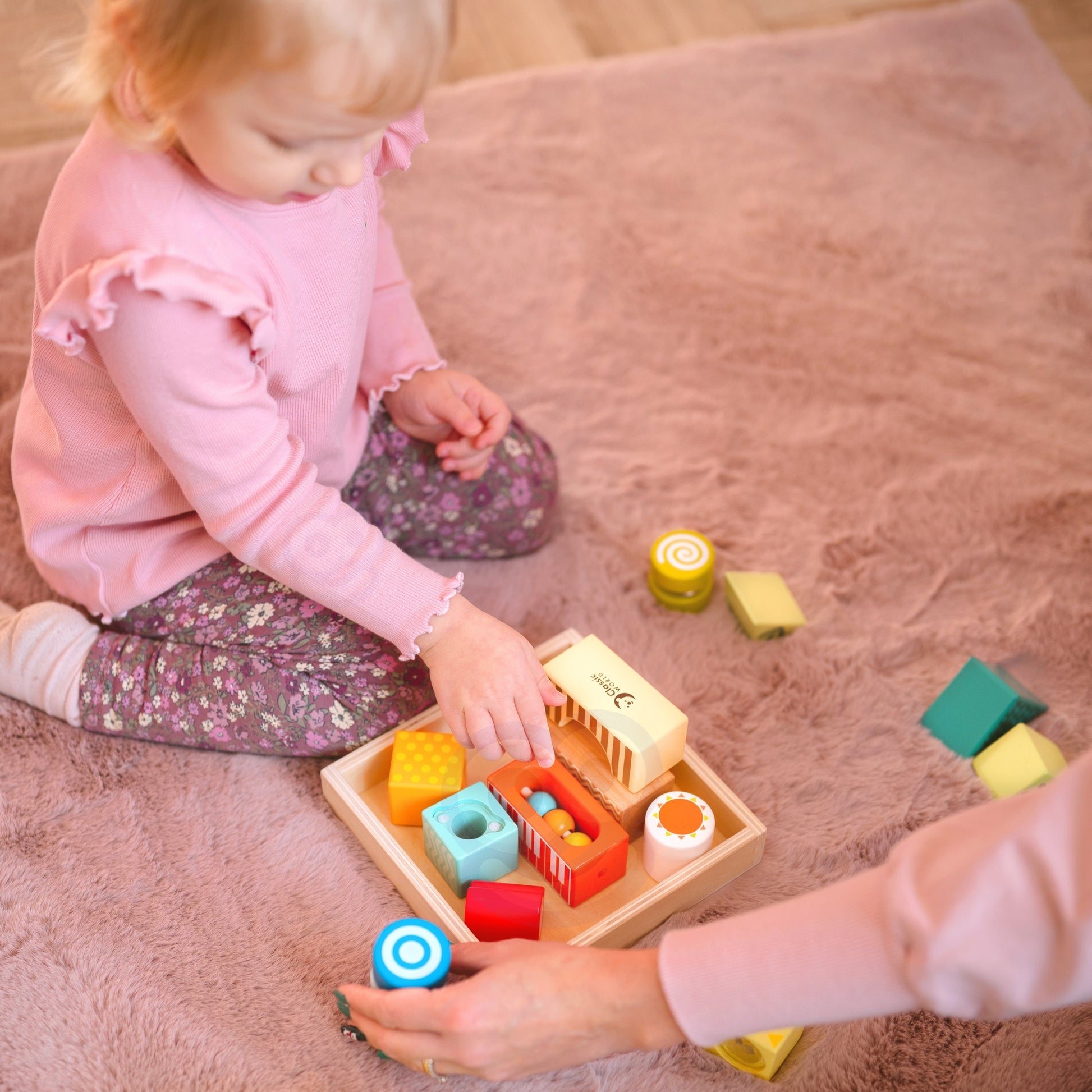 Classic World Medinės Sensorinės Montessori Kaladėlės, 14 Dalių – nuotrauka 7