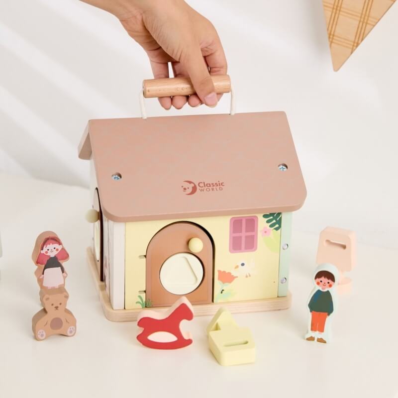 Classic World Medinis Edukacinis Namelis Su Spynomis Vaikams Lėlių Namas