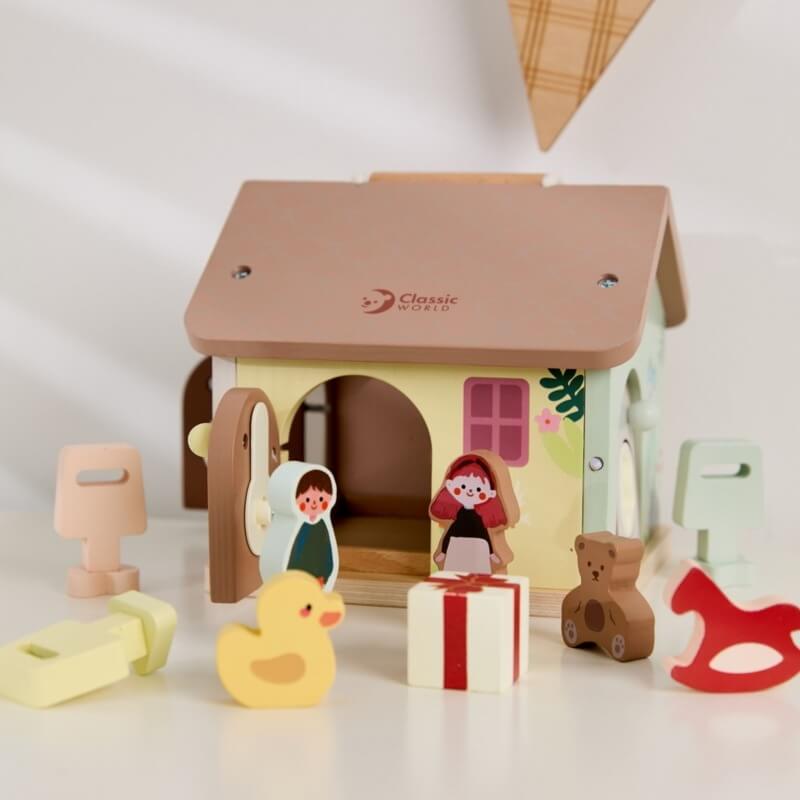Classic World Medinis Edukacinis Namelis Su Spynomis Vaikams Lėlių Namas