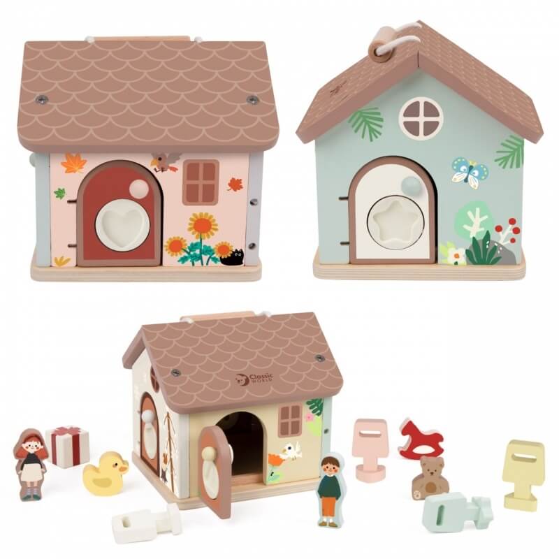 Classic World Medinis Edukacinis Namelis Su Spynomis Vaikams Lėlių Namas