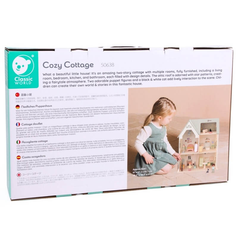Classic World Medinis Lėlių Namas Su Baldais Ir Figūrėlėmis 47 x 27 x 55 cm Lėlių Namas