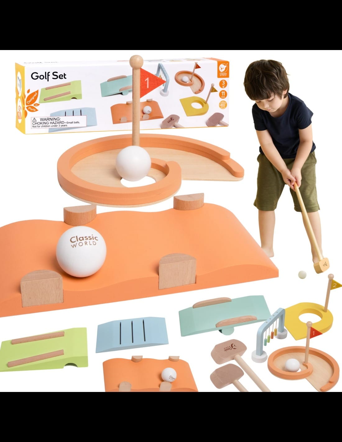 Classic World Medinis Mini Golfo Rinkinys Vaikams Sporto Žaislai