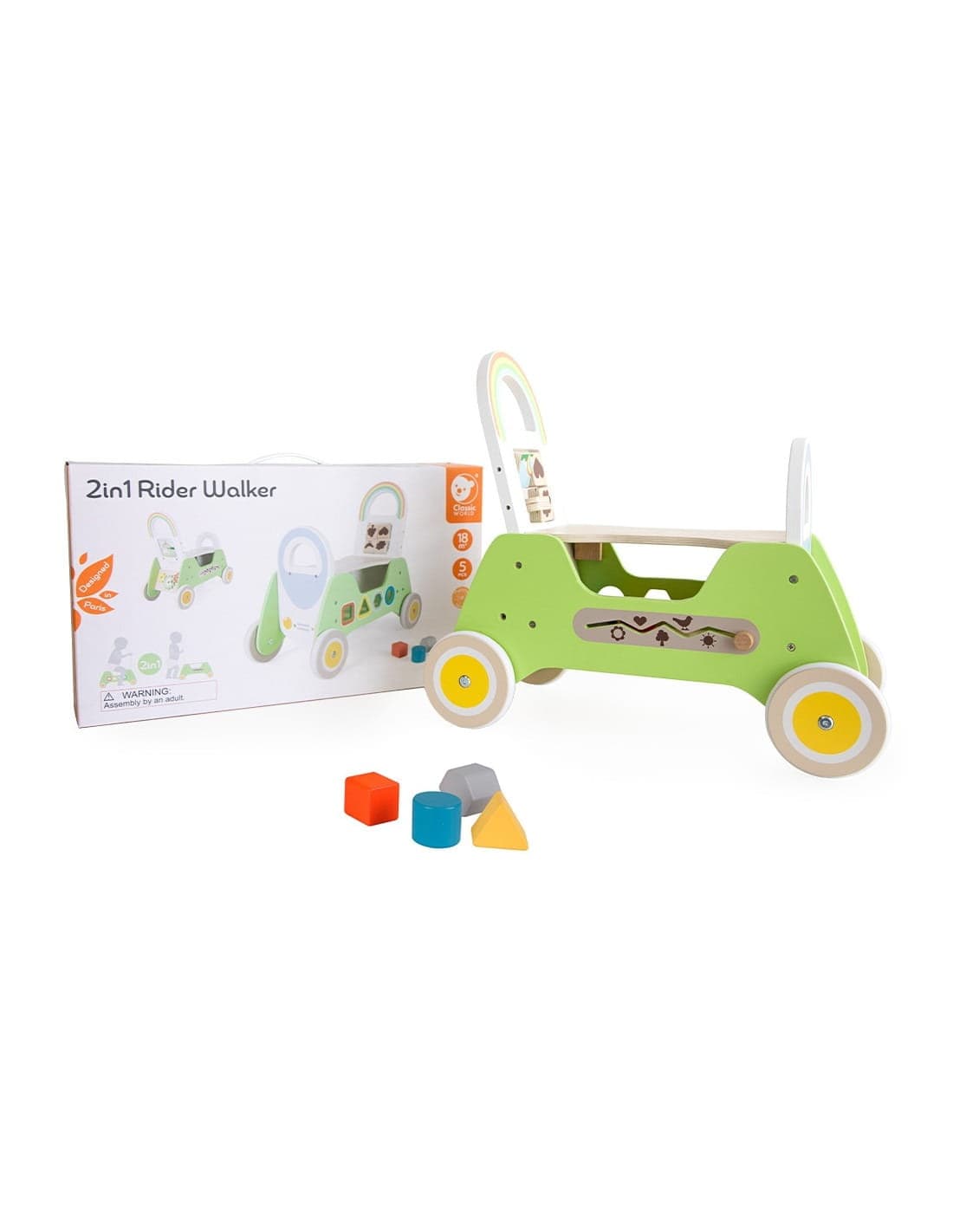 Classic World „Rider“ Medinė Vaikštynė-Stumdukas Rūšiuoklis Stumiamos Mašinėlės Vaikams