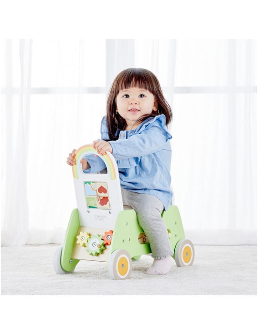 Classic World „Rider“ Medinė Vaikštynė-Stumdukas Rūšiuoklis Stumiamos Mašinėlės Vaikams
