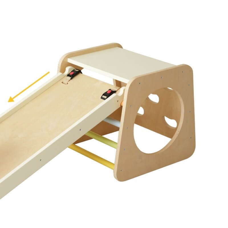 Classic World Sulankstomas Medinis Montessori Laipiojimo Trikampis 5 Viename Su Čiuožykla Sūpynės ir Žaidimų Aikštelės
