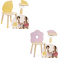 Classic World Vaikiškas Staliukas Ir Dvi Kėdutės "Grace" Pastelinės Spalvos Staliukai Kėdutės Flower Lemon