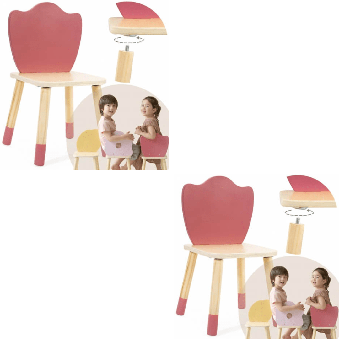 Classic World Vaikiškas Staliukas Ir Dvi Kėdutės "Grace" Pastelinės Spalvos Staliukai Kėdutės Tulip Tulip