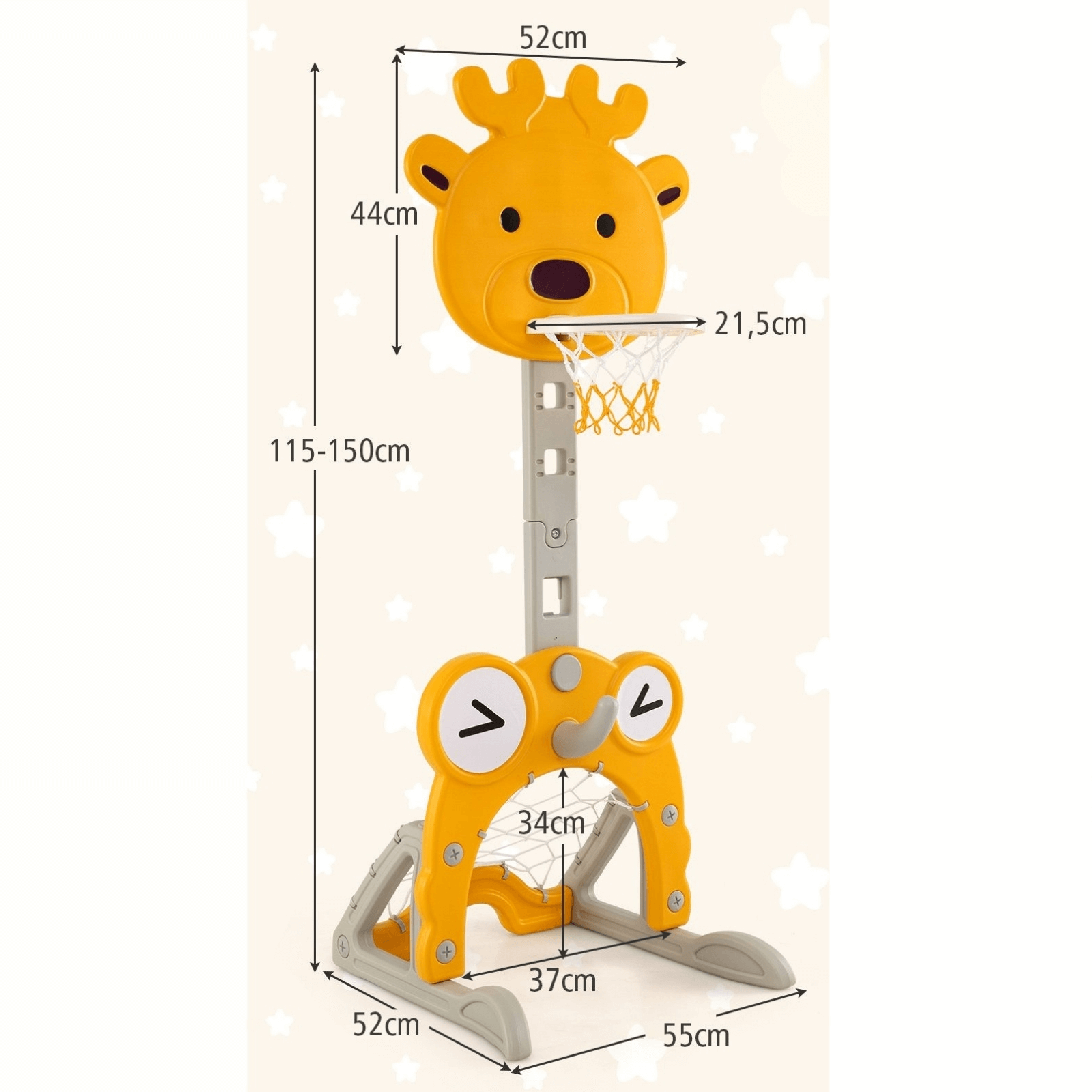 Daugiafunkcis Vaikiškas 4 Viename Sporto Rinkinys Su Reguliuojamu Krepšiu Sporto Žaislai