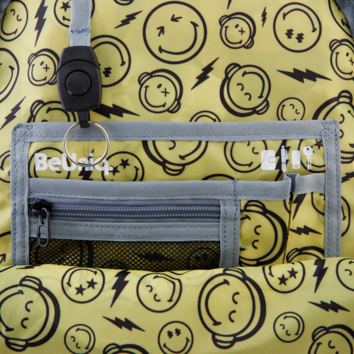 Didelė Tvirta Mokyklinė Kuprinė Paaugliui Paso BeUniq Smiley 41 cm IP1082 Kuprinės