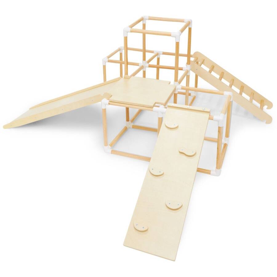 Didelės Medinės Žaidimų Aikštelės Čiuožyklos Kopėčios Montessori Žaidimų Aikštelės