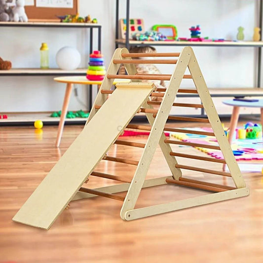 Didelis Montessori Sulankstomas Pikler Trikampis Su Čiuožykla Montessori Žaidimų Aikštelės
