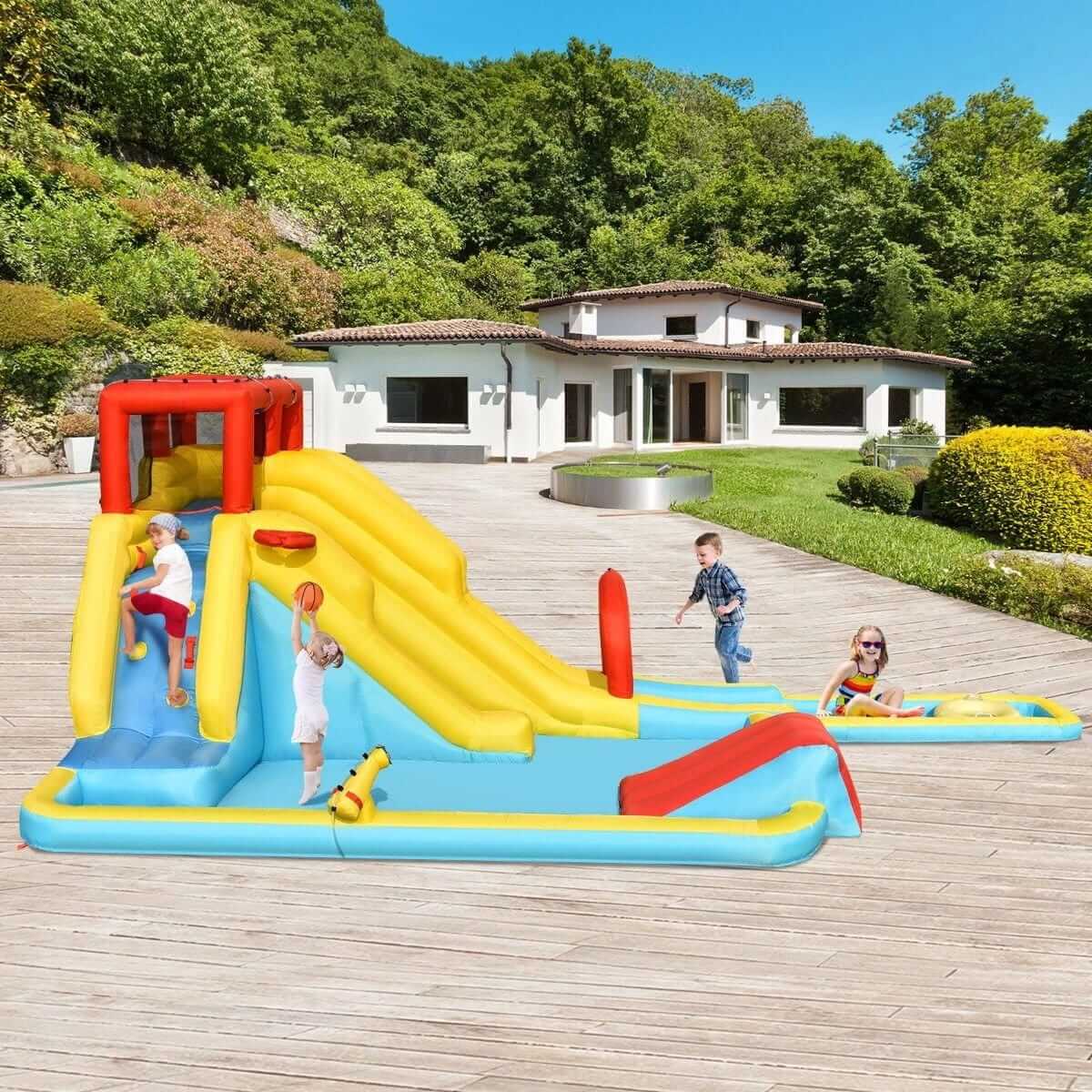 Didelis Pripučiamas Batutas Su Baseinais „Bouncy Castle“ Su Patrankomis 622 x 335 x 225 cm, 1355 Batutai