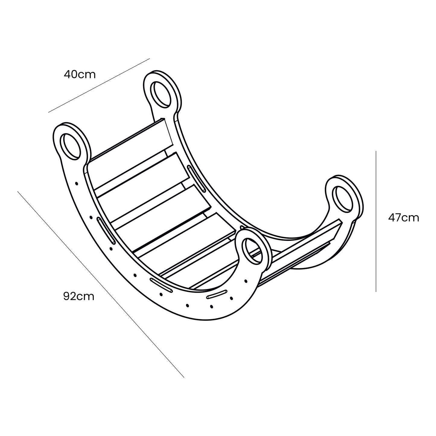 MeowBaby Dream Rocker Medium Montessori supynė-laipynė – su kopėtėlėmis, vaizdas 6