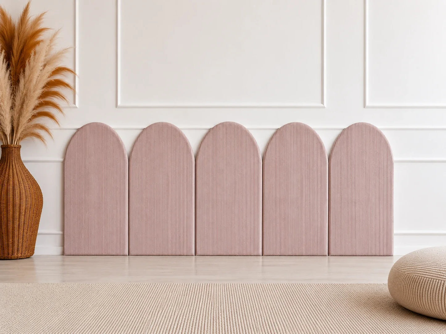 Dulsvos rožinės spalvos 90 × 36 cm sienų panelių kompozicija