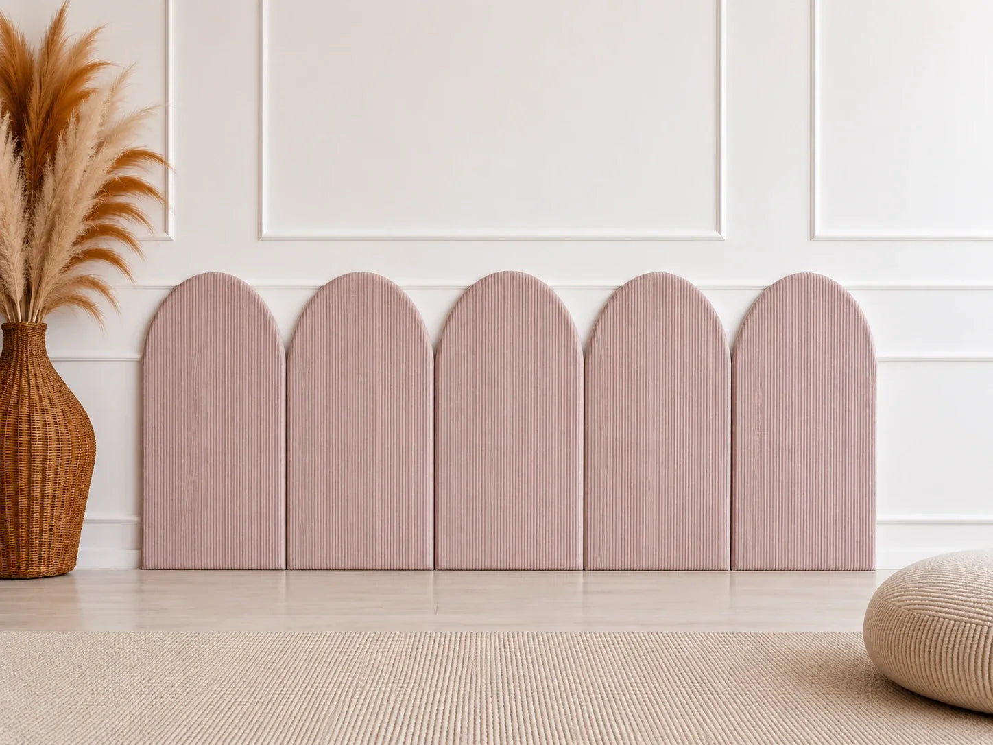 Dulsvos rožinės spalvos 90 × 36 cm sienų panelių kompozicija