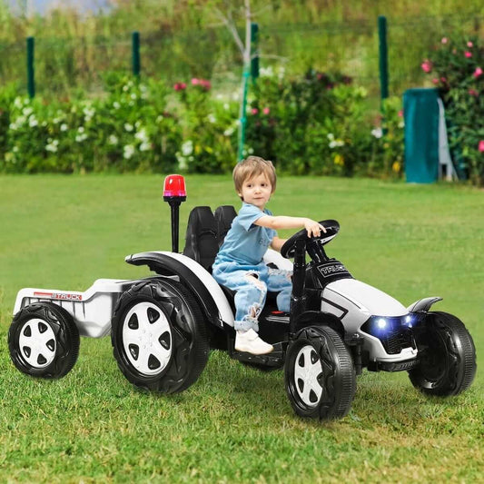 Elektrinis Traktoriukas Vaikams Su Priekaba Ir Nuotolinio Valdymo Pulteliu Transporto Priemonės