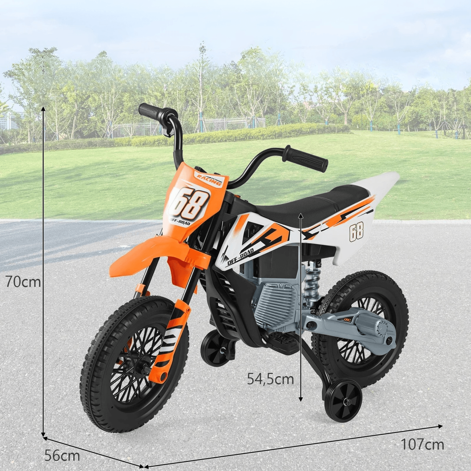 Elektrinis Vaikiškas Triratis Motociklas 25 W Oranžinis 3–8 m Elektriniai Motociklai