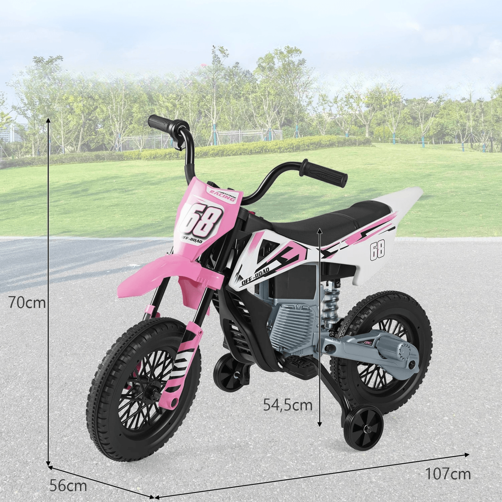 Elektrinis Vaikiškas Triratis Motociklas 25 W Rožinis 3–8 m. Elektriniai Motociklai