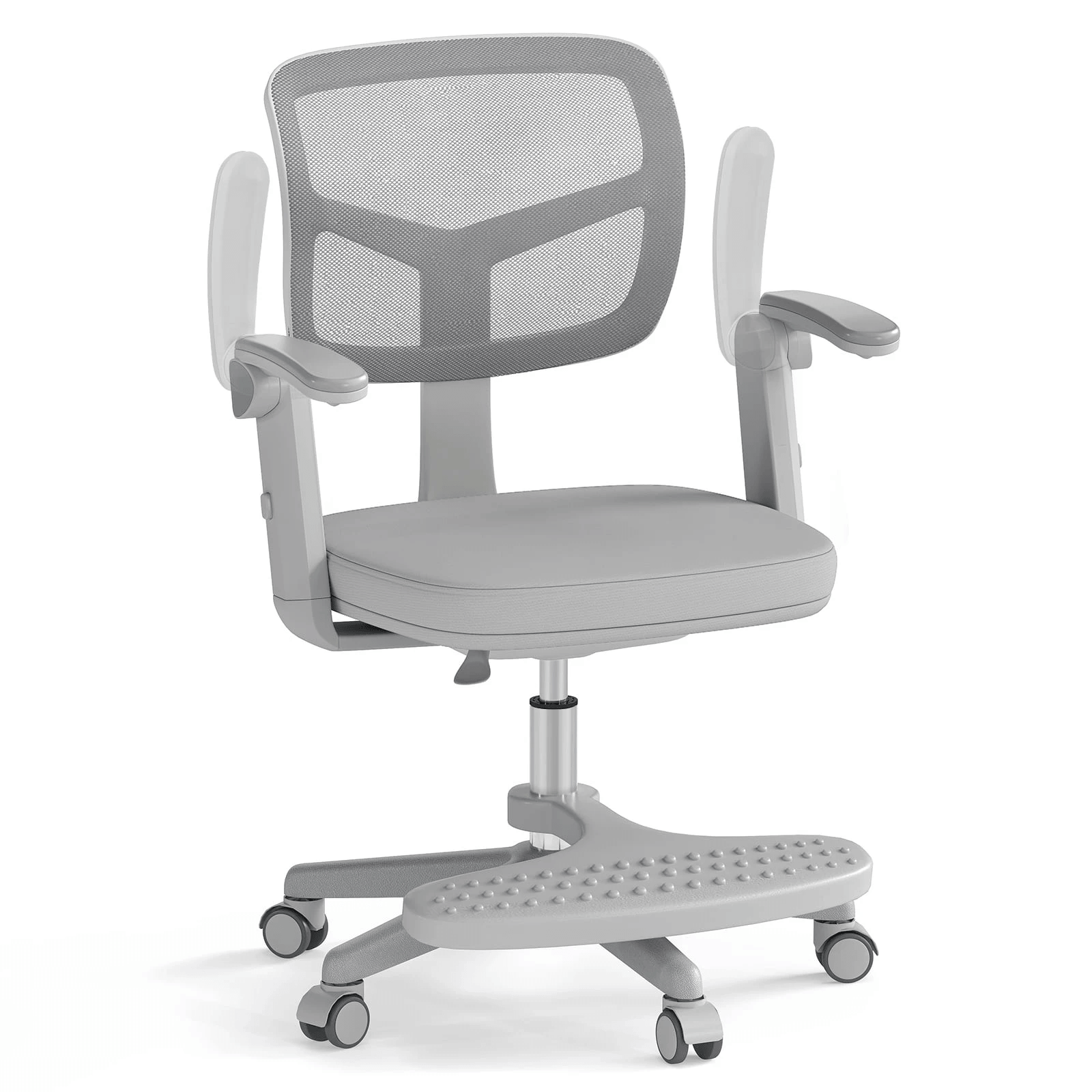 Ergonominė Vaikiška Rašomojo Stalo Kėdė Su Pakoja Pilka Rašomojo Stalo Kėdės