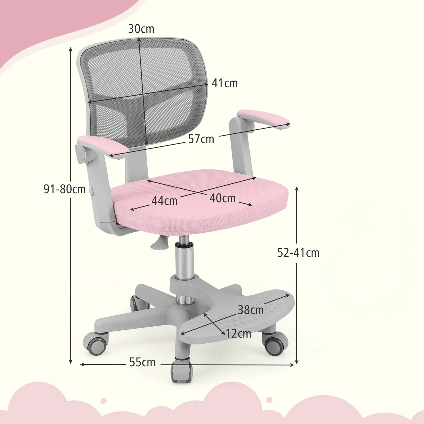 Ergonominė Vaikiška Rašomojo Stalo Kėdė Su Pakoja Rožinė Rašomojo Stalo Kėdės