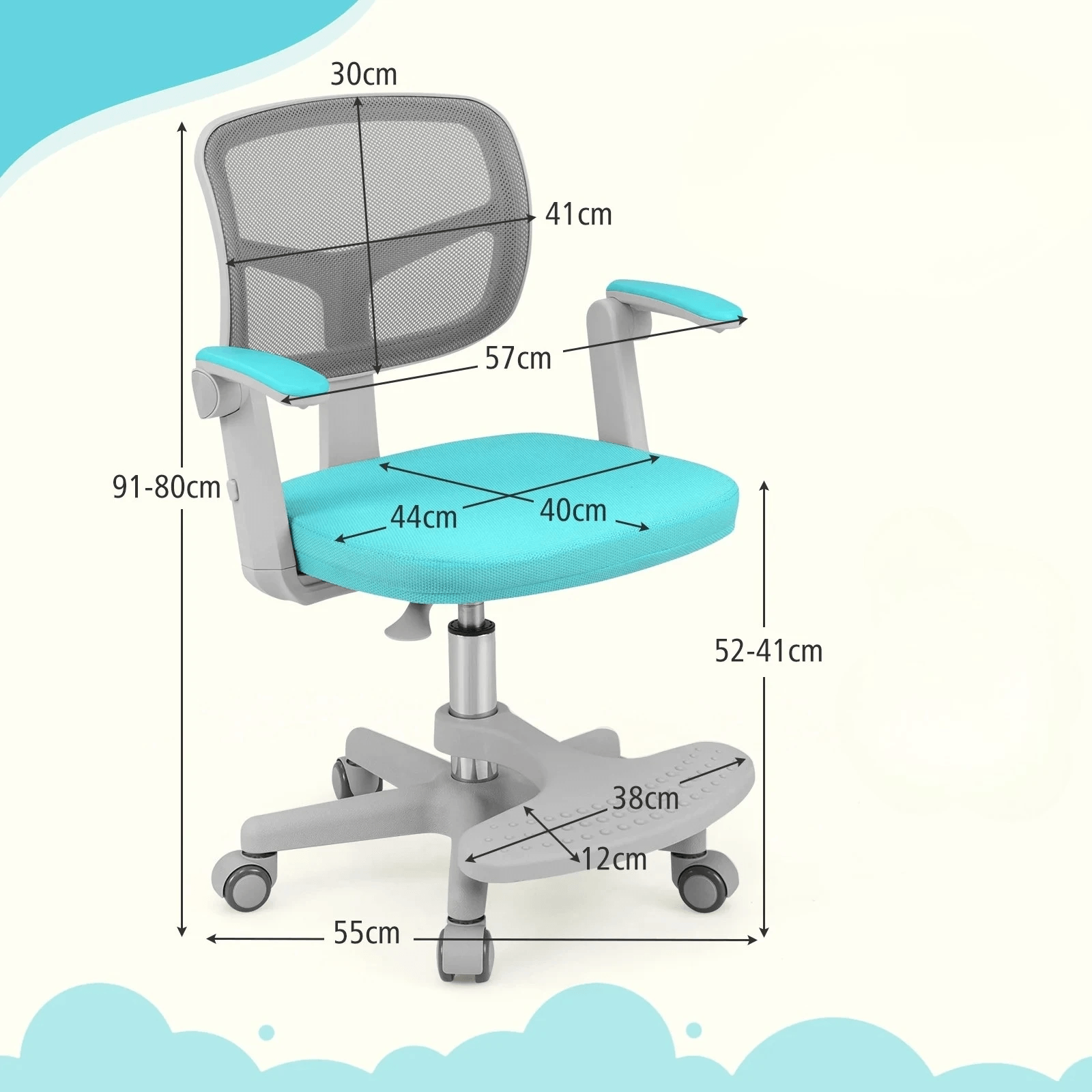Ergonominė Vaikiška Rašomojo Stalo Kėdė Su Pakoja Turkio Rašomojo Stalo Kėdės