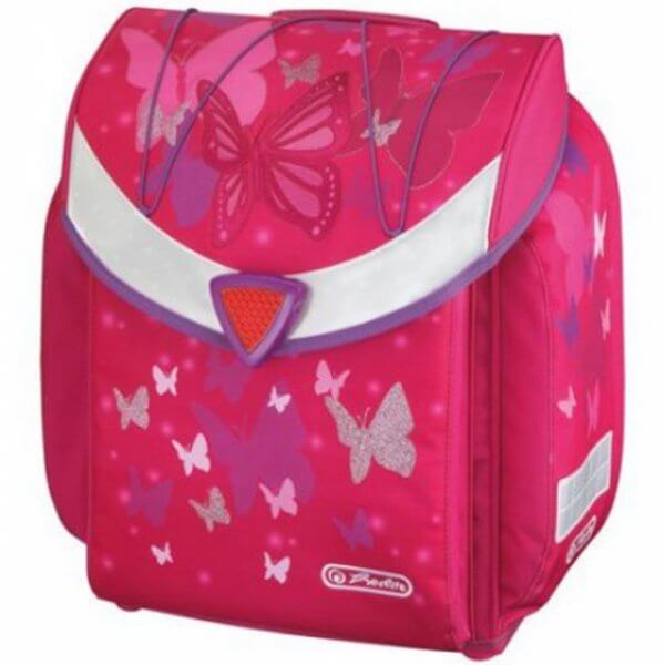 Ergonomiška Kuprinė Pirmokui Pradinukui Flexi Pink Butterfly Herlitz 36 × 29 × 22 cm IP1077 Kuprinės