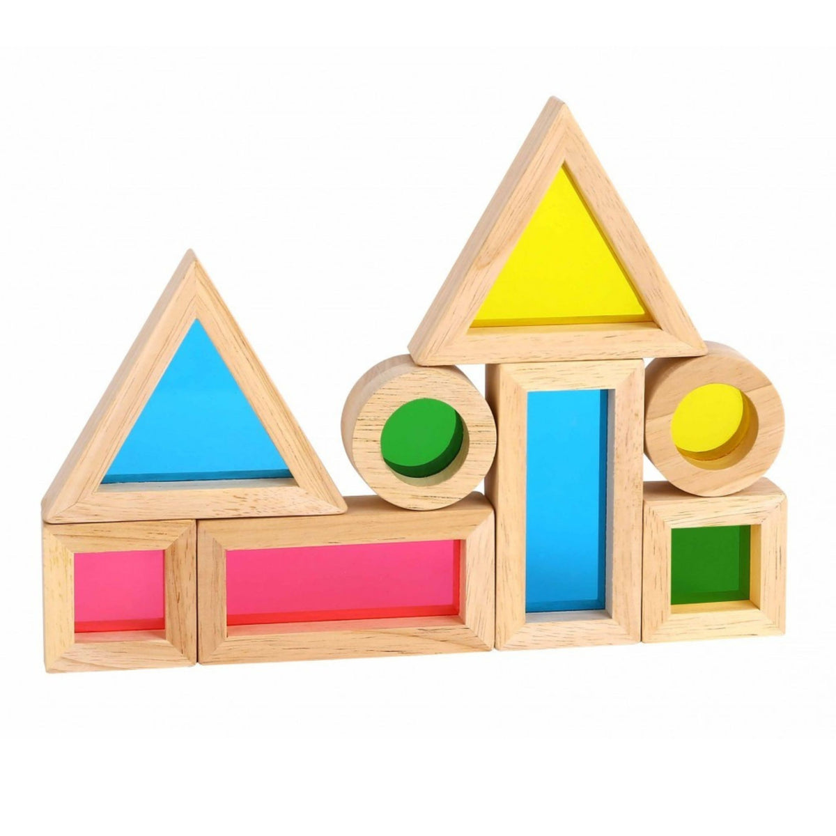Tooky Toy medinės veidrodinės kaladėlės, 8 dalys – 3 nuotrauka