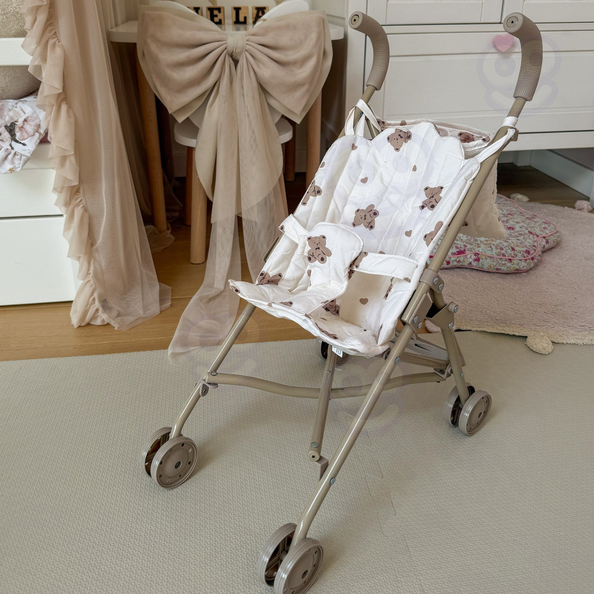 Woopie Royal vintažinis lėlių vežimėlis „Teddy Bear“ – nuotrauka 4