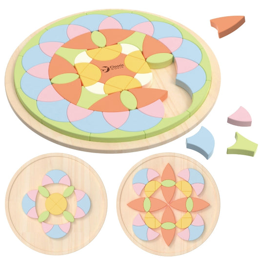 Classic World pastelinė Montessori gėlių mandala – nuotrauka 1