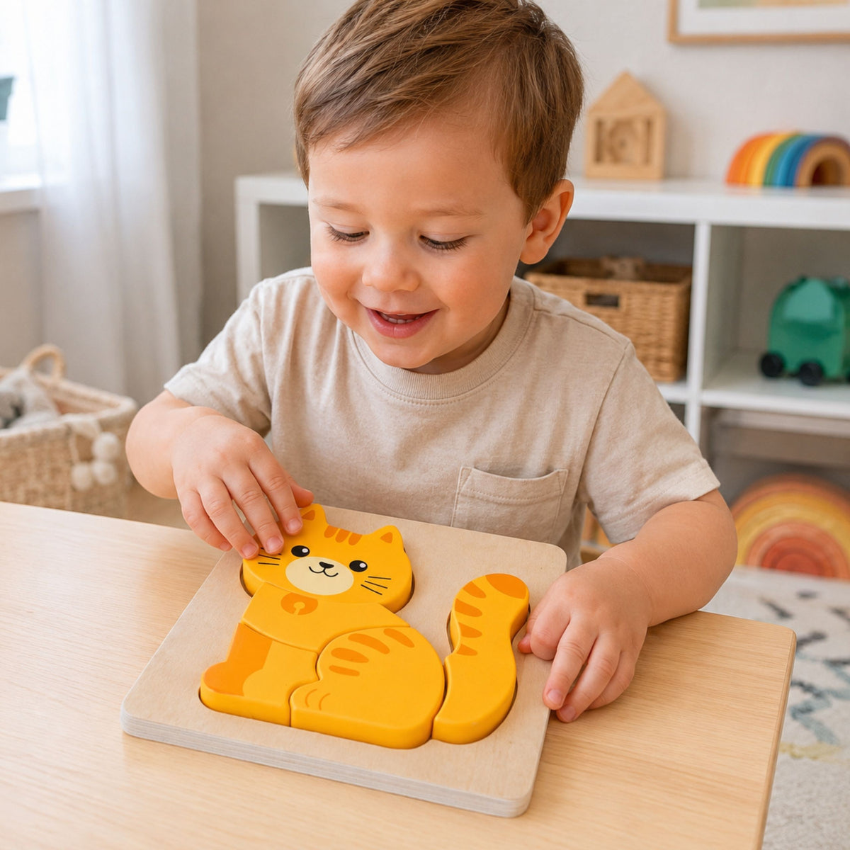 Viga medinė dėlionė „Katinėlis“ – nuotrauka 2