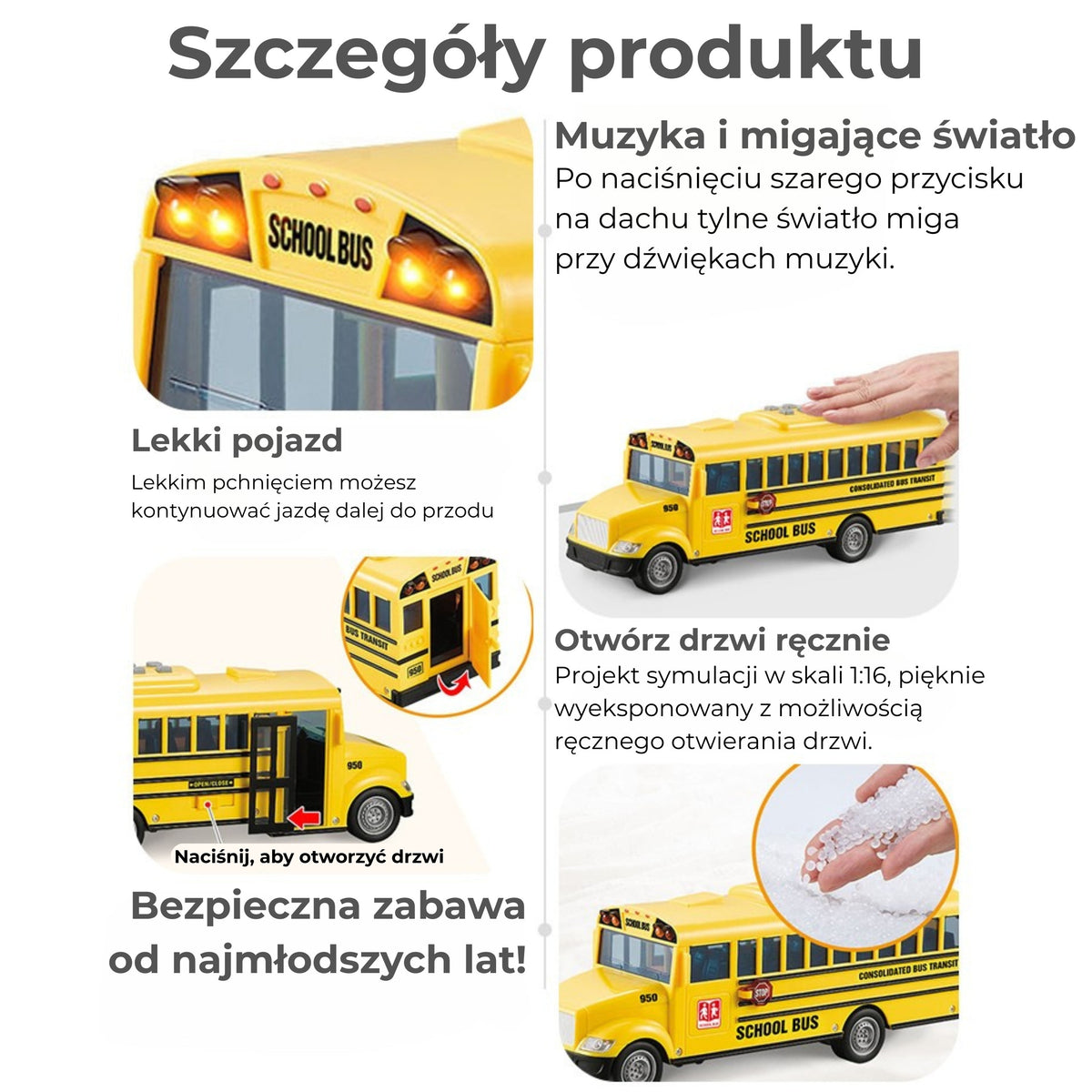 Woopie mokyklinis autobusas su šviesomis ir garsais, 1:20 – 3