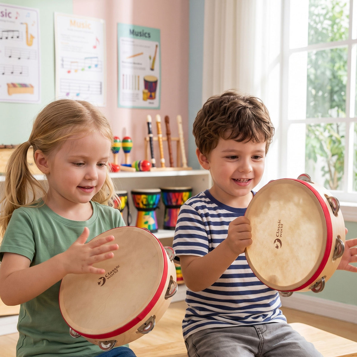 Classic World EDU tamburinas, 25 cm – 3