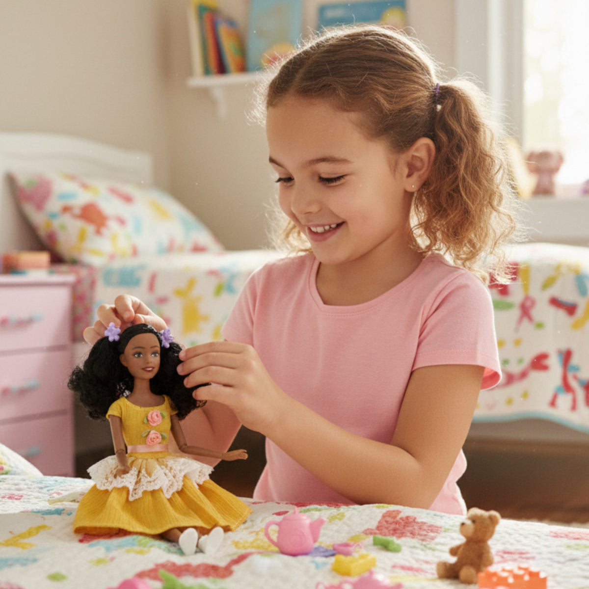 Woopie Royal lėlė Emi juodais plaukais, 32 cm – nuotrauka 2