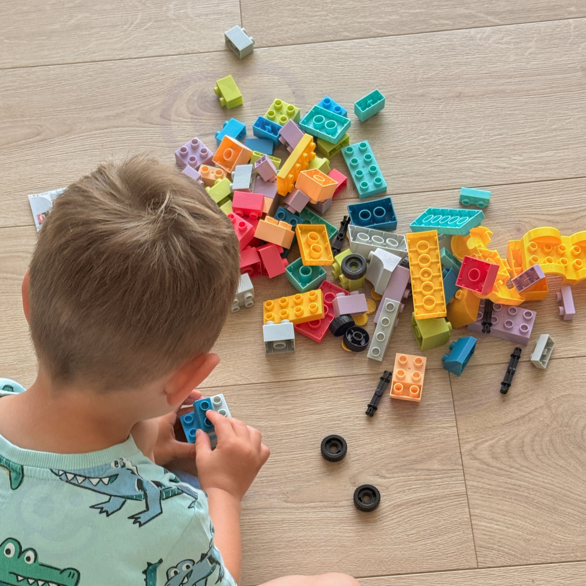 Woopie minkštos pastelinės konstravimo kaladėlės su gyvūnais, 86 dalys – 3 nuotrauka