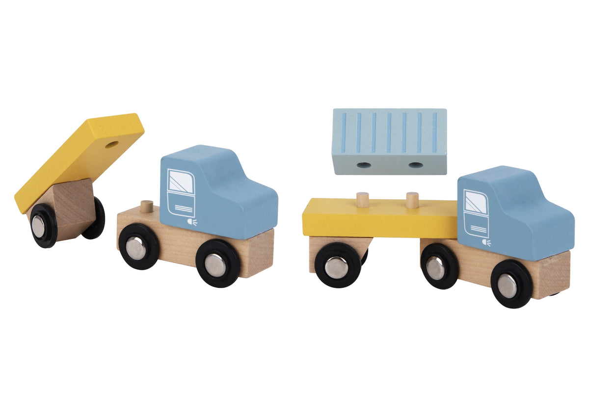 Tooky Toy medinis uosto rinkinys su kranu ir transportu – 10